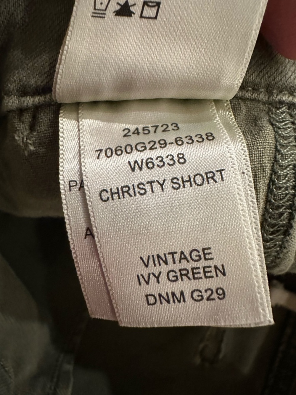 PAIGE Christy Olive Drawstring High-Waist Cotton Shorts - Picture 4 of 5